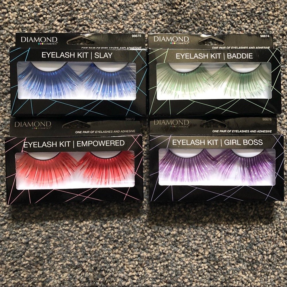 Diamond Cosmetic Eyelash Kit Colored Lashes